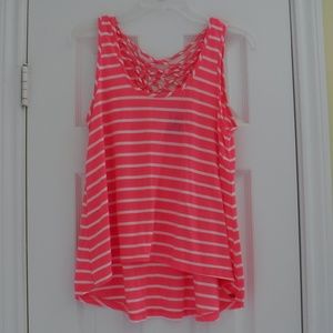 Neon Pink Striped Tank Top